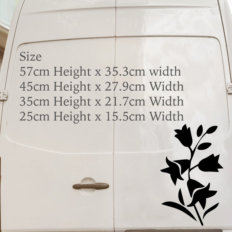 Flower Vinyl Car Sticker Decal Girly sticker Bluebell For Car image 3