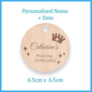 Personalised Prom Hangers Charm Beautifully Engraved Wooden Name & Date Charm for Coat Hangers Prom Dress Memento Gift bild 2