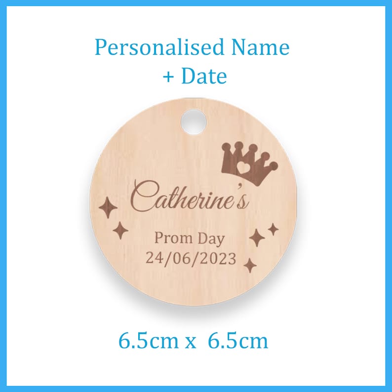 Personalised Prom Hangers Charm Beautifully Engraved Wooden Name & Date Charm for Coat Hangers Prom Dress Memento Gift bild 2