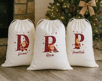 Personalised Santa Sack | Custom Initial Christmas Santa Gift Bag