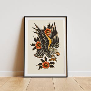Traditional Tattoo Art, Tattoo Flash Poster, Vintage Tattoo Decor, Classic Tattoo Poster, Tattoo Art Print, Ink Inspired Decor, Tattoo lover Gift, Wall Art Decor, Tattoo Studio Decor, Unique Art Posters, Vintage Ink Art, Timeless Tattoo Designs