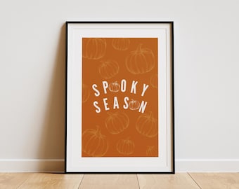 Spooky season - pumpkin poster: fall, wall art, autumnal home decor gift, halloween poster, spooky & chic halloween wall art, spooky vibes