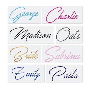 Personalised Name Sticker / Vinyl Decal Label / Water Bottle / Wine Glass Lunch Box / Hen Do / Wedding