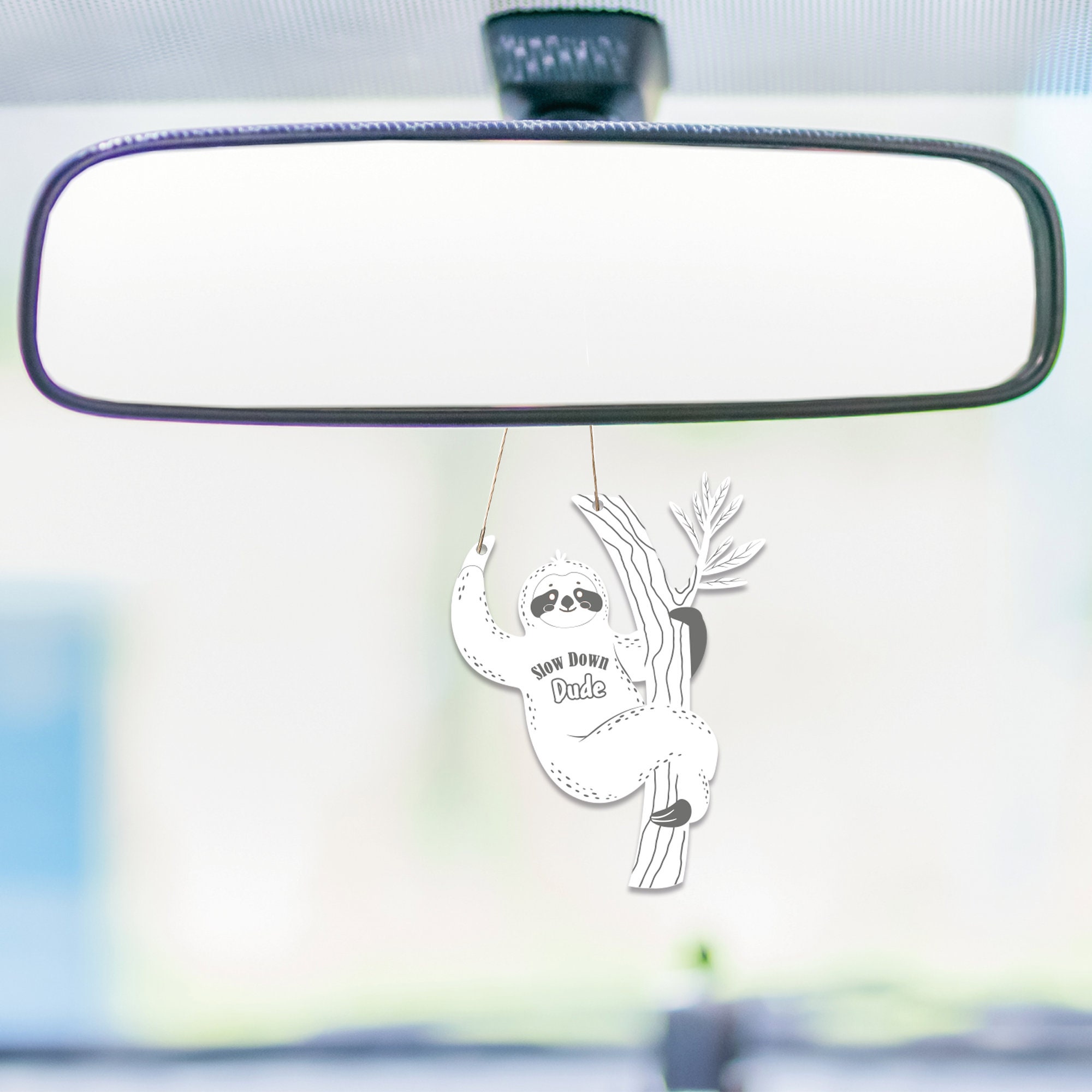 Car Hanging Slow Ornament Funny Slow Down Or Stay Groozy Rear View Mirror Charm Car Decoration