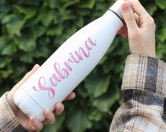 Personalised Name Sticker: Script Font Custom Word Vinyl Decal Label, Custom Sticker For Water Bottles, Glasses, Organisation, Gifts & More