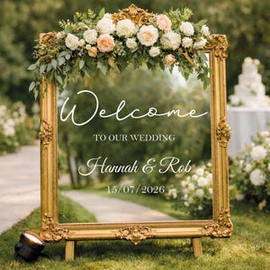 Welcome Wedding Mirror Sticker: Custom Vinyl Decal Sticker for DIY Wedding, Easy to Apply & Remove, Party Sign Decal, Wedding Decor image 5