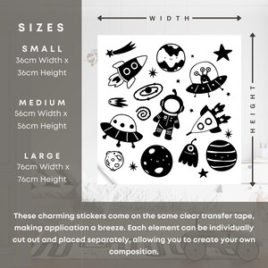 Outer Space Wall Sticker Set – Cute Astronaut Wall Decal, Rocket & Planet Stickers, Space-Themed Wall Decals for Kids Rooms and Nurseries image 3