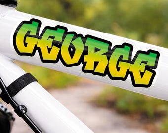 Personalised Graffiti Name Sticker | Custom Kids Name Vinyl Decal | Bottle Laptop Bike Sticker | Graffiti Tag Waterproof Vinyl Sticker