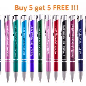 Personalised Engraved Metal Pen High Quality Custom Message Promotional Gift BUY 5 GET 5 FREE image 1