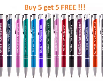 Personalised Engraved Metal Pen - High Quality - Custom Message - Promotional Gift - BUY 5 GET 5 FREE