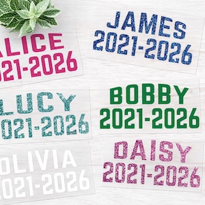 Personalised School Leavers Iron-On Transfer | Custom Name & Year Vinyl | DIY T-Shirt or Hoodie Decal | Year 6 | Year 11 | 2026