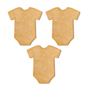 MDF Baby Grow Craft Blanks – Cutout Embellishments for DIY, Scrapbooking, Nursery Decor, Personalised Gifts & Baby Shower Crafts (Set of 3) image 4