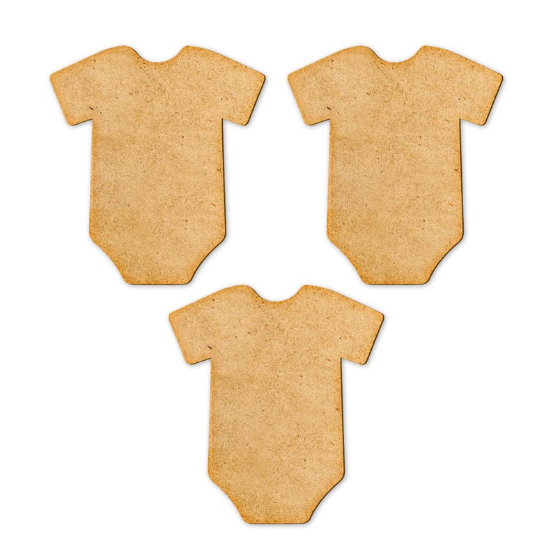 MDF Baby Grow Craft Blanks – Cutout Embellishments for DIY, Scrapbooking, Nursery Decor, Personalised Gifts & Baby Shower Crafts (Set of 3) image 4
