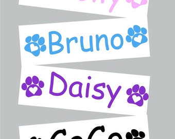 Personalised Pet Name Vinyl Sticker for Food Bowl - Cat Dog Home Cage Puppy Kitten Storage