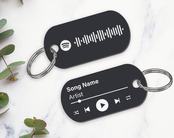 Spotify Scan & Play Bar Keyring - Personalised Song Acrylic Keyring Gift For Music Lover, Custom Spotify Keychain, Our Song, Unique Gift