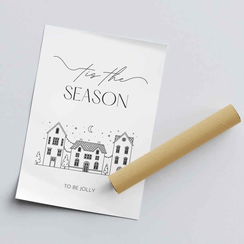 Tis the season - 02: christmas poster, festive holiday wall art, christmas home decor, living room wall art, festive home prints image 3