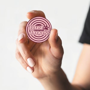 Trust The Process - Retro Acrylic Sobriety Chip: Customisable Sober Time, Personalised Sobriety Coin, AA Token, Recovery Milestone Gift image 2