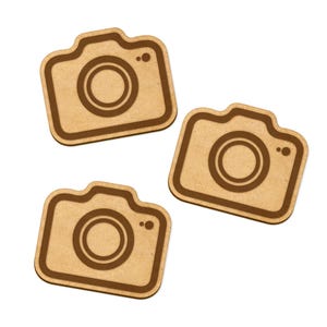 MDF Camera Shape Craft Blanks – Photography-Themed DIY Cutouts, Laser Cut Wood Pieces for Painting, Scrapbooking & Crafts (Set of 3) image 4