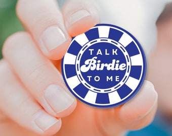 Talk Birdie To Me Golf Poker Chip, Personalised Golf Ball Marker, Golf Gift For Him, Golf Gift For Her, Poker Chip Golf, Acrylic Marker