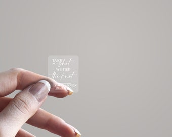 Take A Shot We Tied The Knot Stickers for Wedding Favours, Wedding Favor Favour Stickers, Bottle Labels, Personalised Favour Stickers