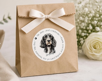 Dog Wedding Favour Stickers, Custom Pet Photo Labels for Treat Bags