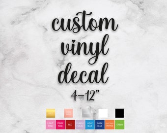 Custom Text Adhesive Vinyl Decal, Personalisable Vinyls, Small To Medium Sizes 4-12 inches, Gold, Silver, Rose Gold, Different Colours