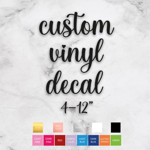 Custom Text Adhesive Vinyl Decal Personalisable Vinyls Small Etsy