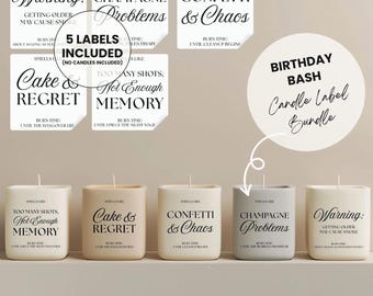 Funny Birthday Candle Labels | Birthday Gift Candle Stickers | Pun Birthday Candle Labels | Birthday Candle Gift Set | Funny Birthday Gift