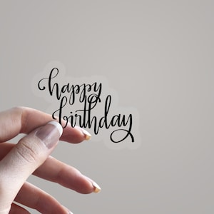 Adesivo trasparente "Happy Birthday" / 5 design diversi / 3" o 4"