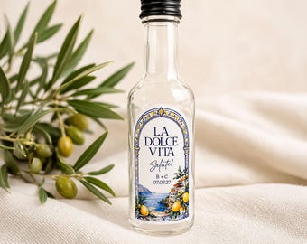 Personalised Limoncello Bottle Labels, La Dolce Vita Salute Wedding Favour Stickers, Amalfi Coast Italian Wedding