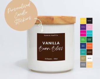 Custom Candle Label Stickers | Candle Jar Labels | Personalised Candle Labels | Candle Business Labels | Candle Packaging Stickers
