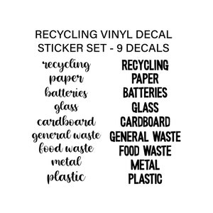 Vinyl sticker sticker set Prullenbak afval zelfklevend | 9 stickers/stickers