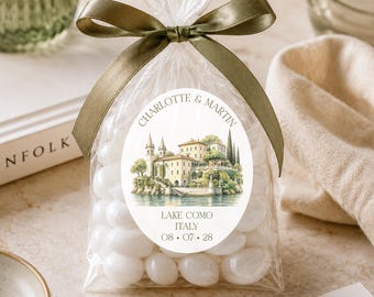 Custom Venue Illustration Stickers | Watercolour Wedding Favour Labels
