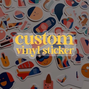 DIE CUT Custom Design or Custom Logo CLEAR Vinyl Sticker, Personalised Labels