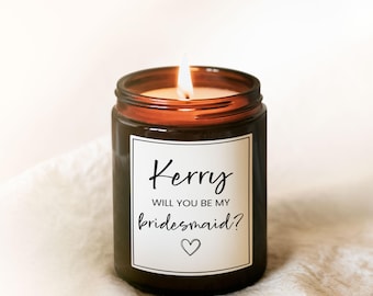 Etiquetas para velas de propuesta de dama de honor / Pegatinas personalizadas para velas de dama de honor / Regalo para la dama de honor / Etiquetas para velas de la fiesta de bodas