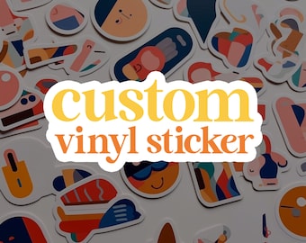DIE CUT Custom Design or Custom Logo Vinyl Sticker, Personalised Labels