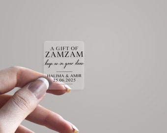 A Gift Of Zam Zam Keep Us In Your Duas Stickers for Wedding Favours | Wedding Favor Favour Stickers | Bottle Labels | Personalised Stickers