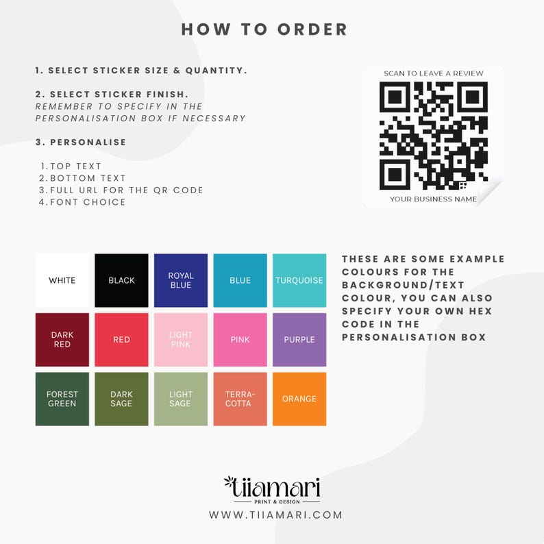 Scan Reorder QR Code Review Sticker for Business | Custom Business QR Code Label ...