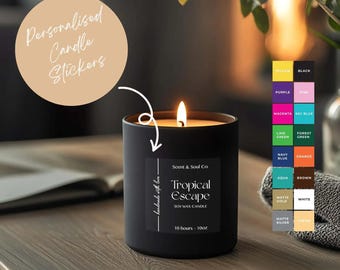 Custom Candle Label Stickers | Candle Jar Labels | Personalised Candle Labels | Candle Business Labels | Candle Packaging Stickers