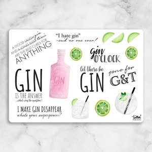 Gin Quotes-vinyl stickervel | 16 stickers