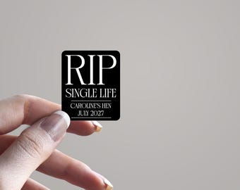 RIP Single Life Stickers, Hen Party Shot Bottle Labels, Bachelorette Party Favour Stickers, Funny Hen Do Bottle Labels