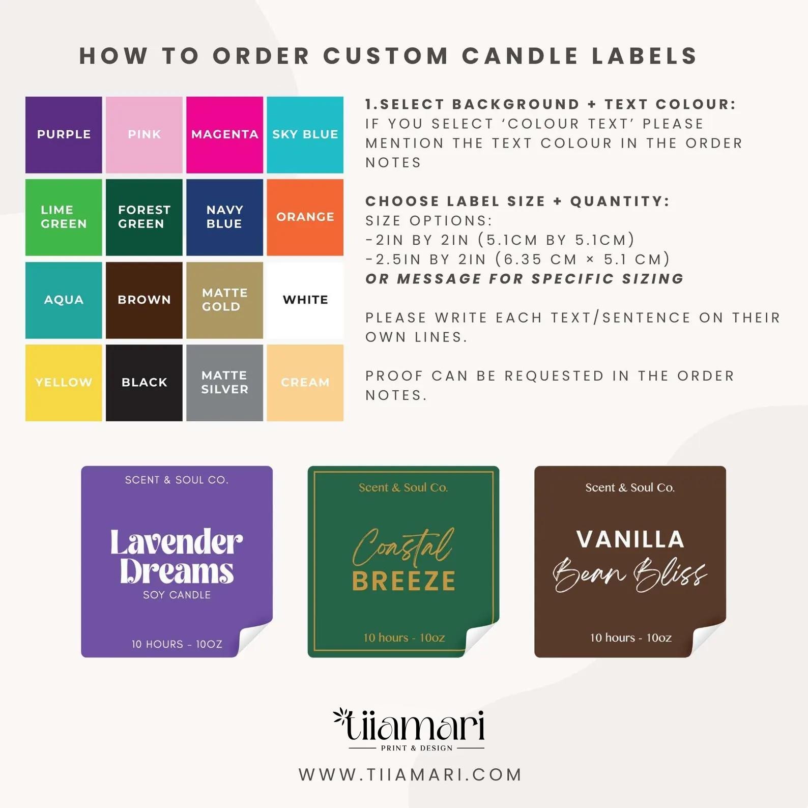 Custom Candle Label Stickers | Candle Jar Labels | Personalised Candle ...