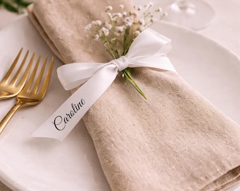 Wedding Ribbon Name Iron On | Personalised HTV Guest Name Decals | Custom Wedding Place Card Vinyl | Ribbon Name Transfer