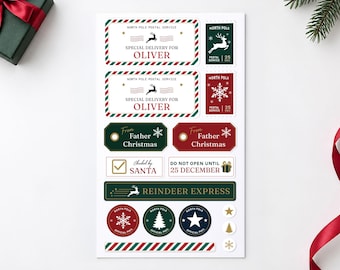 Personalised North Pole Gift Stickers | Christmas Wrapping | Stamp Stickers