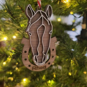 Horse Ornament, Personalized Ornament,Wooden Ornament, Horse Head Ornament