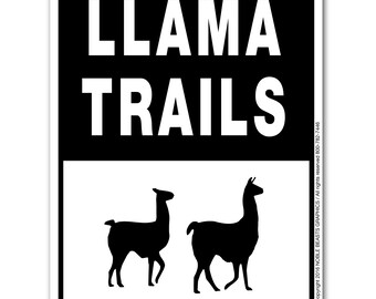 Llama Trails Sign Aluminum 12" X 9" #3245370