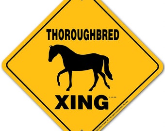 Thoroughbred Xing Sign Aluminum 12" X 12" #20665