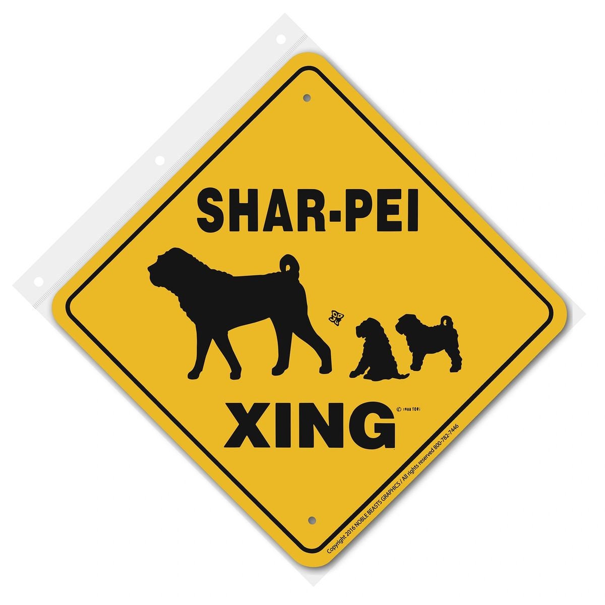 Nanyuk SHAR PEI Warnschild – Metallschild A4 (30,5x20 Cm), 0,5 Mm Stark, Mit Optionalen Befestigungslöchern