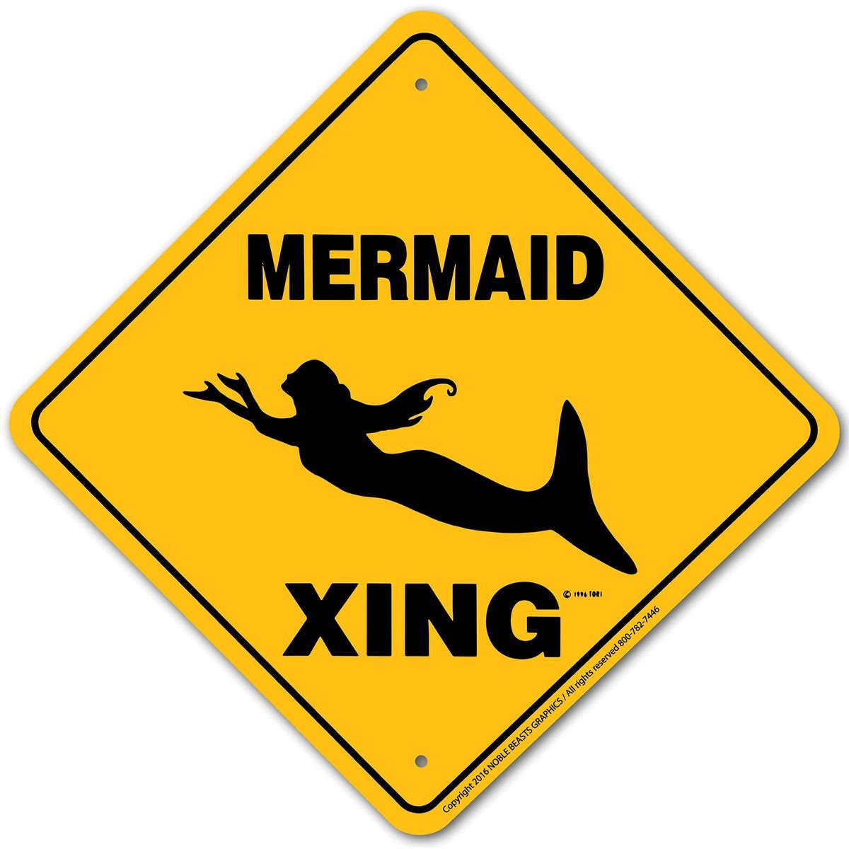 Mermaid Xing Sign Aluminum 12