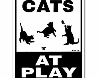Cats At Play Sign Aluminum 9" X 12" #96003AP